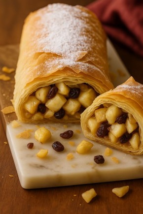 Ароматный яблочный штрудель: наслаждение в каждой полоске