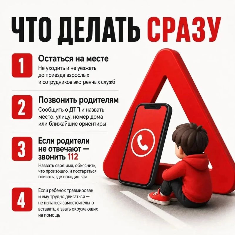 Сначала — помощь: чему научить ребёнка на случай ДТП Сначала — помощь: чему научить ребёнка на случай ДТП