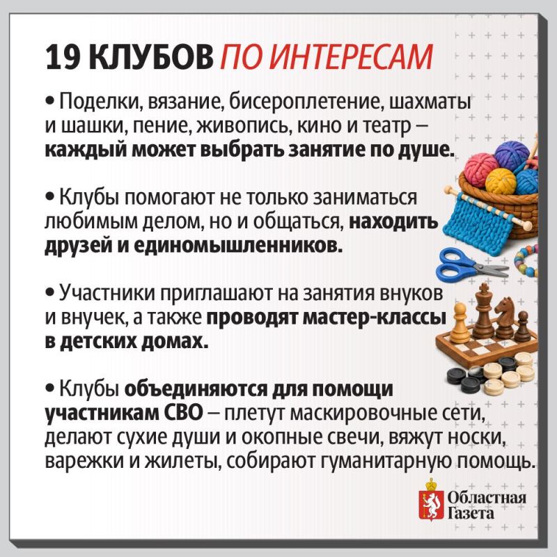 Возраст – время не для скуки: клубы по интересам набирают популярность у свердловских пенсионеров Возраст – время не для скуки: клубы по интересам набирают популярность у свердловских пенсионеров