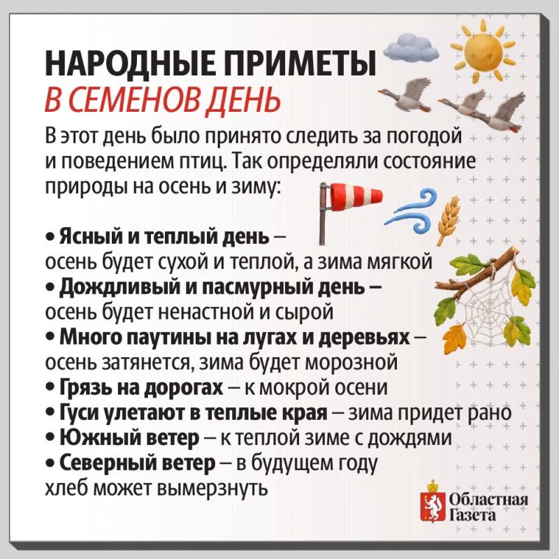 14 сентября в народном календаре – Семёнов день, или Семён Летопроводец 14 сентября в народном календаре – Семёнов день, или Семён Летопроводец