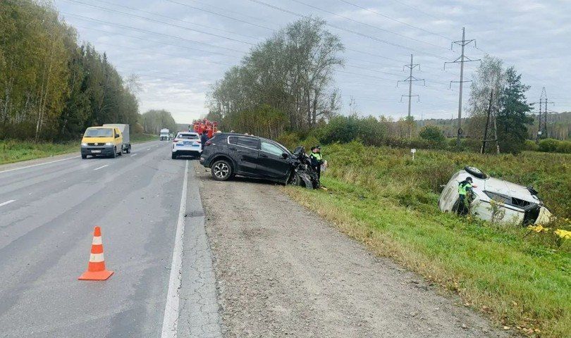 В Белоярском районе водитель Hyundai погиб в ДТП с тремя машинами