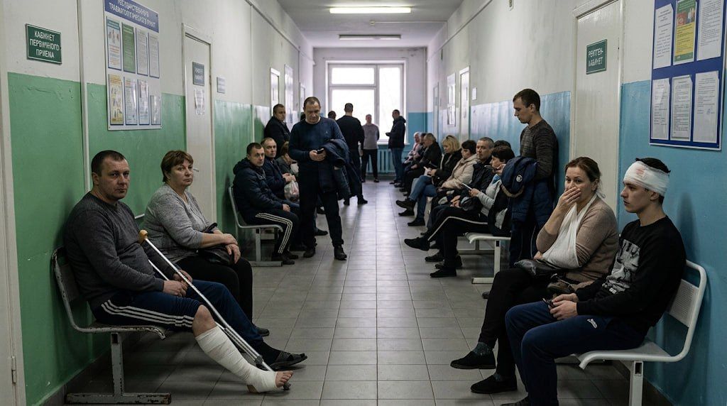 Жители Верхней Пышмы жалуются на очереди в травмпункте: 30 человек у кабинета, за 90 минут принимают двоих