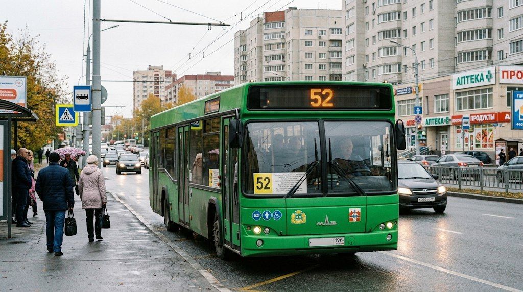 В Екатеринбурге на маршрут № 52 вышли пять новых автобусов НефАЗ