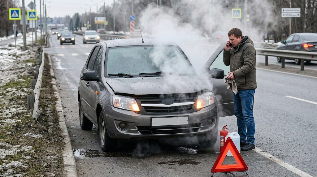 На Малышева прохожие спасли горящий автомобиль